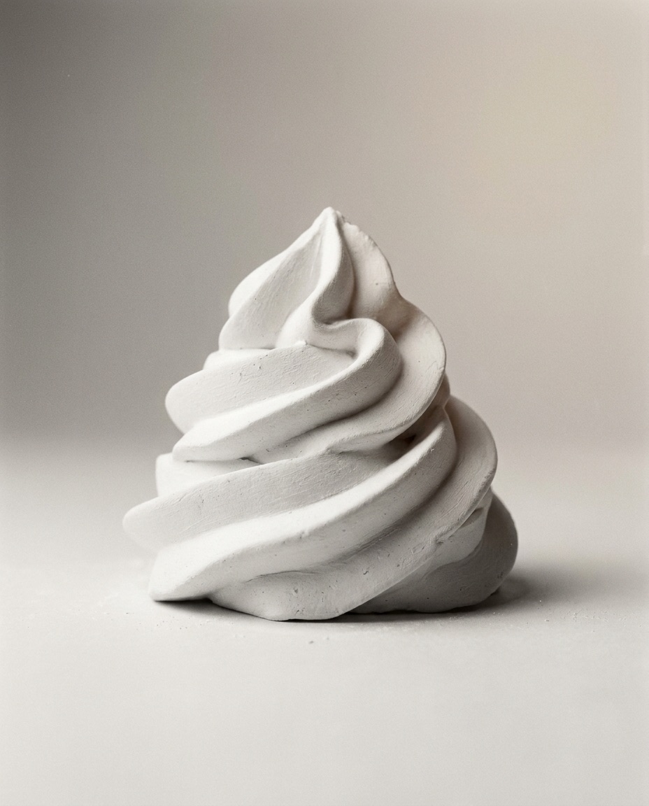White spiral sculpture on a light background — Pure Object